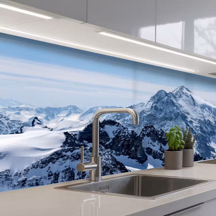 Kitchen splashback - Landscape - Mountains - Snow - White — 2
