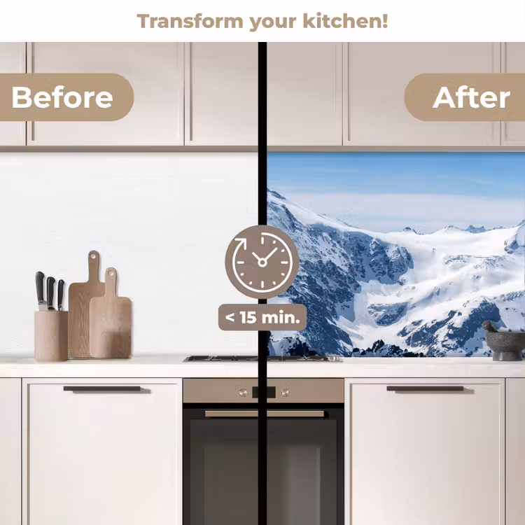 Kitchen splashback - Landscape - Mountains - Snow - White — 3