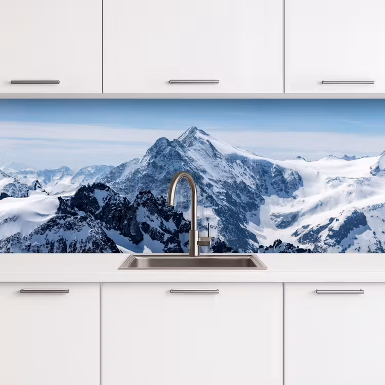 Kitchen splashback - Landscape - Mountains - Snow - White — 4