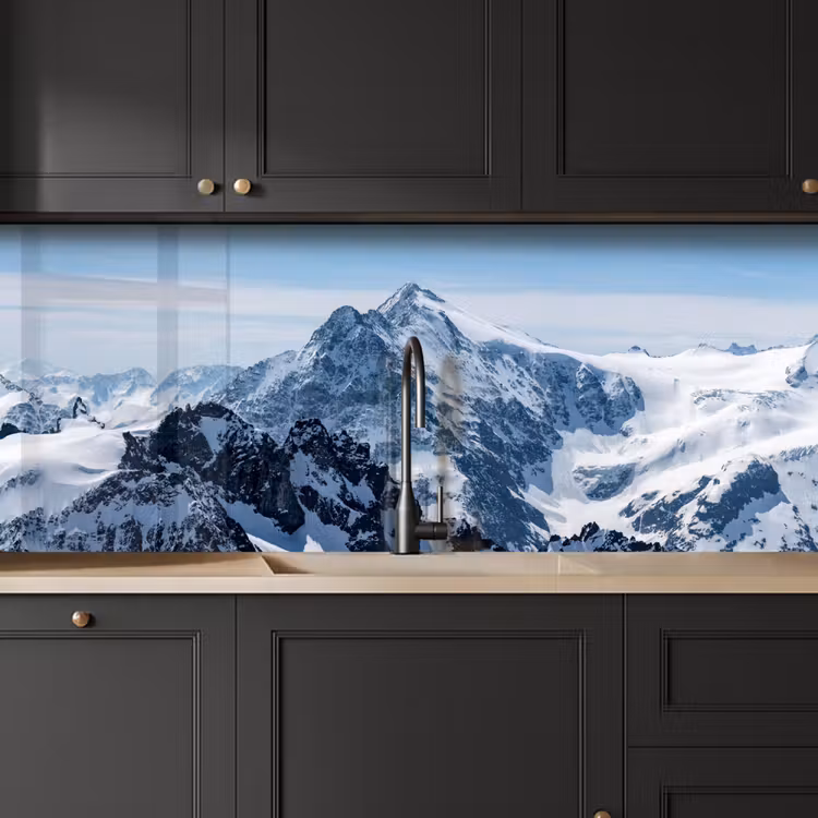 Kitchen splashback - Landscape - Mountains - Snow - White — 6