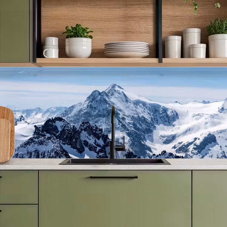Kitchen splashback - Landscape - Mountains - Snow - White — 8