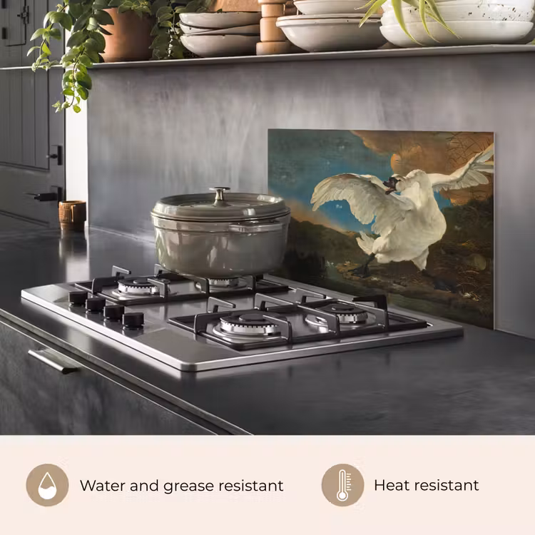 Kitchen splashback for hob - The Endangered Swan — 2