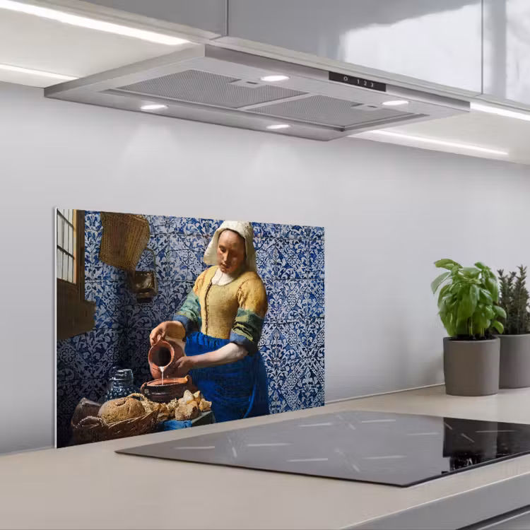 Kitchen splashback for hob - The Milkmaid in Delftware — 1