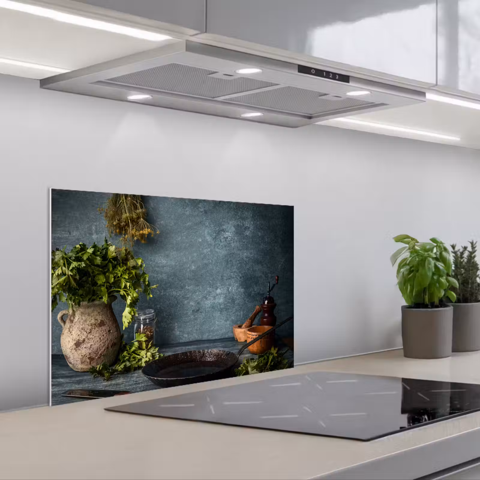 Kitchen splashback for hob - Still Life with Kitchen Herbs — 1