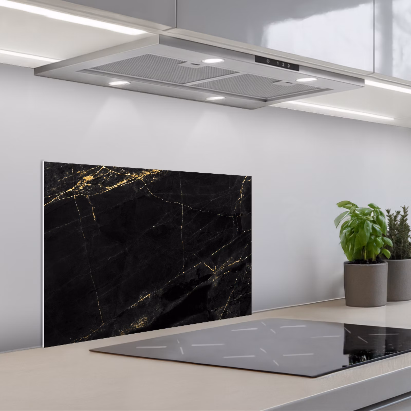 Kitchen splashback for hob - Whispers of Gold — 1