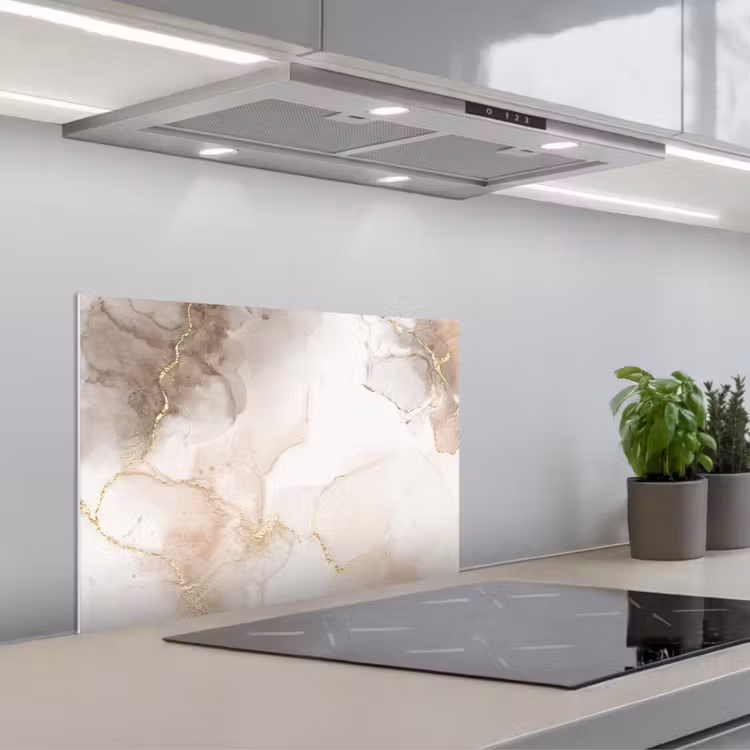 Kitchen splashback for hob - Golden Rivers — 1
