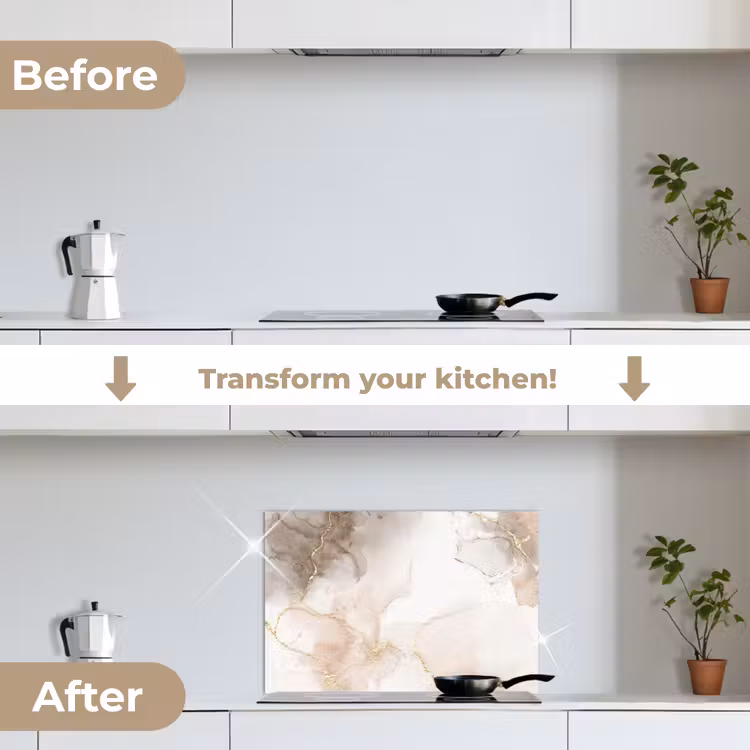 Kitchen splashback for hob - Golden Rivers — 7