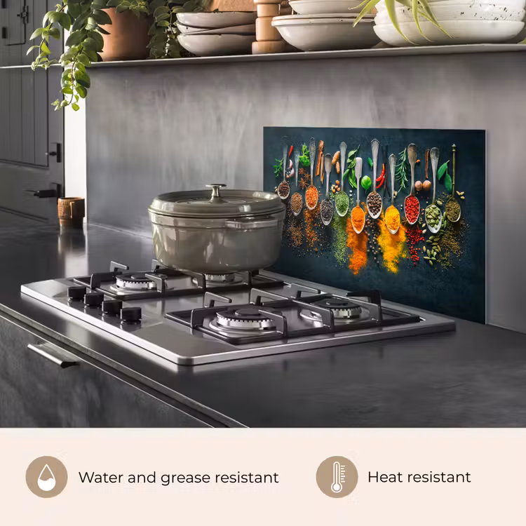 Kitchen splashback for hob - Herbs - Spices - Spoons — 2
