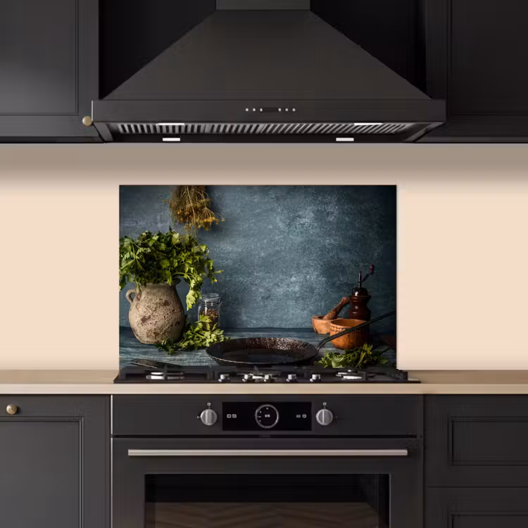 Kitchen splashback for hob - Still Life with Kitchen Herbs — 5