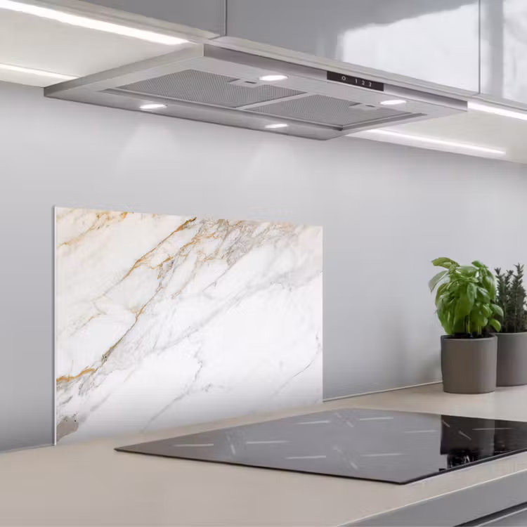 Kitchen splashback for hob - Swirling Marble Wind — 1
