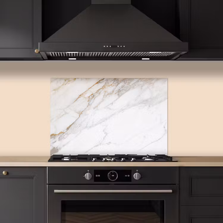 Kitchen splashback for hob - Swirling Marble Wind — 5