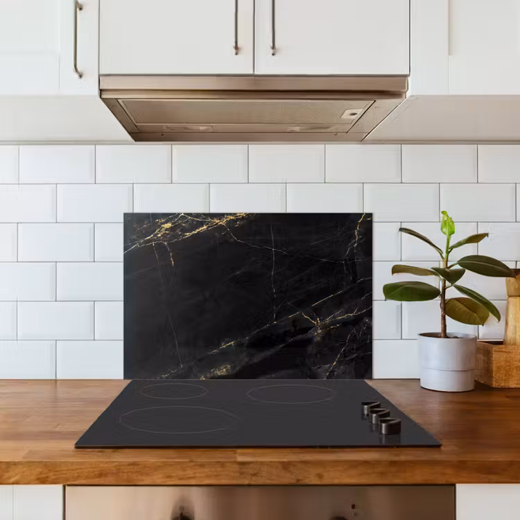 Kitchen splashback for hob - Whispers of Gold — 3