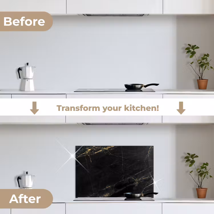 Kitchen splashback for hob - Whispers of Gold — 7