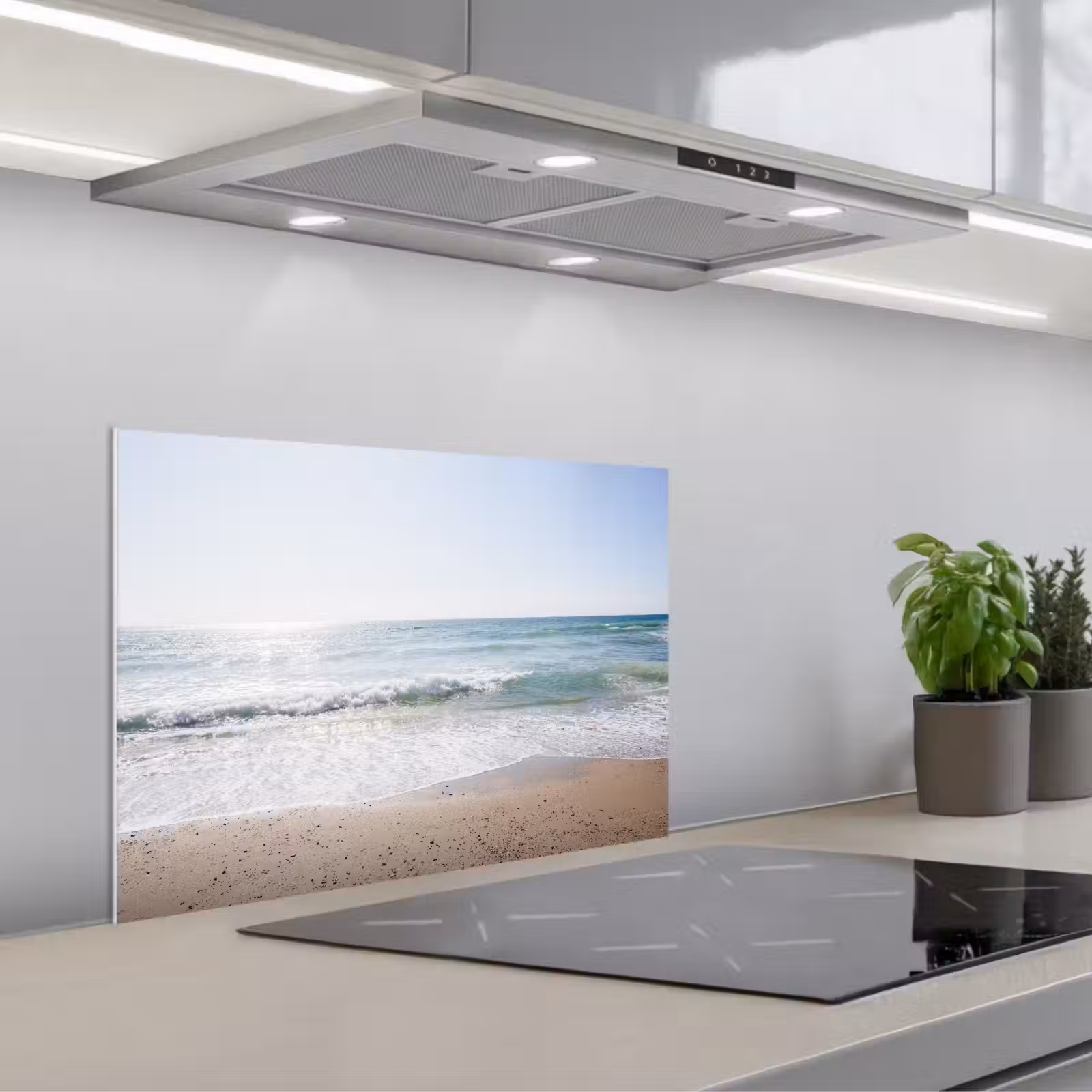 Kitchen splashback for hob - Radiant Sea Breeze — 1