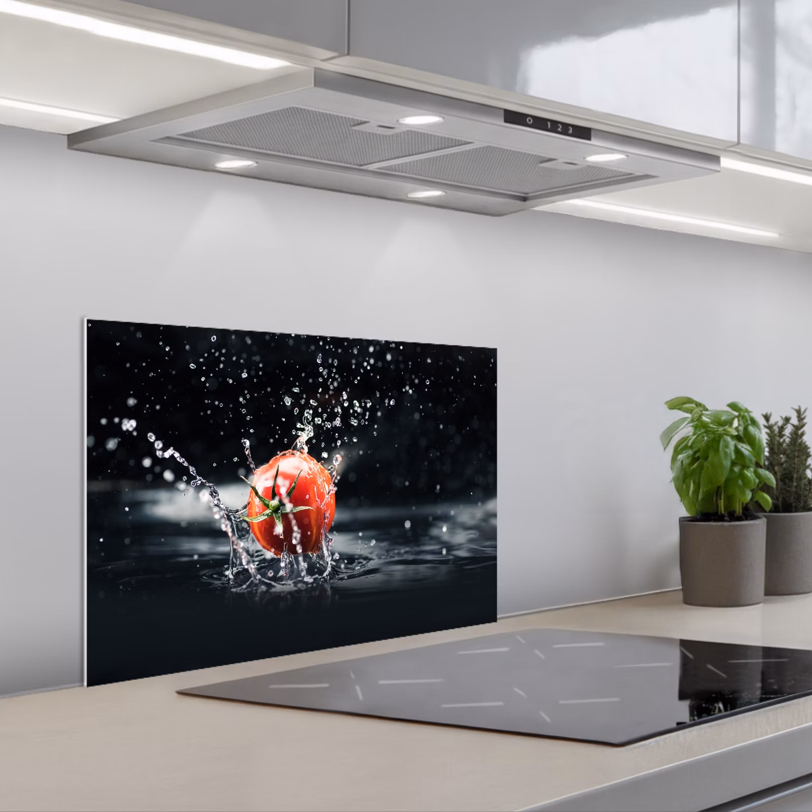 Kitchen splashback for hob - Tomato Symphony in Water — 1