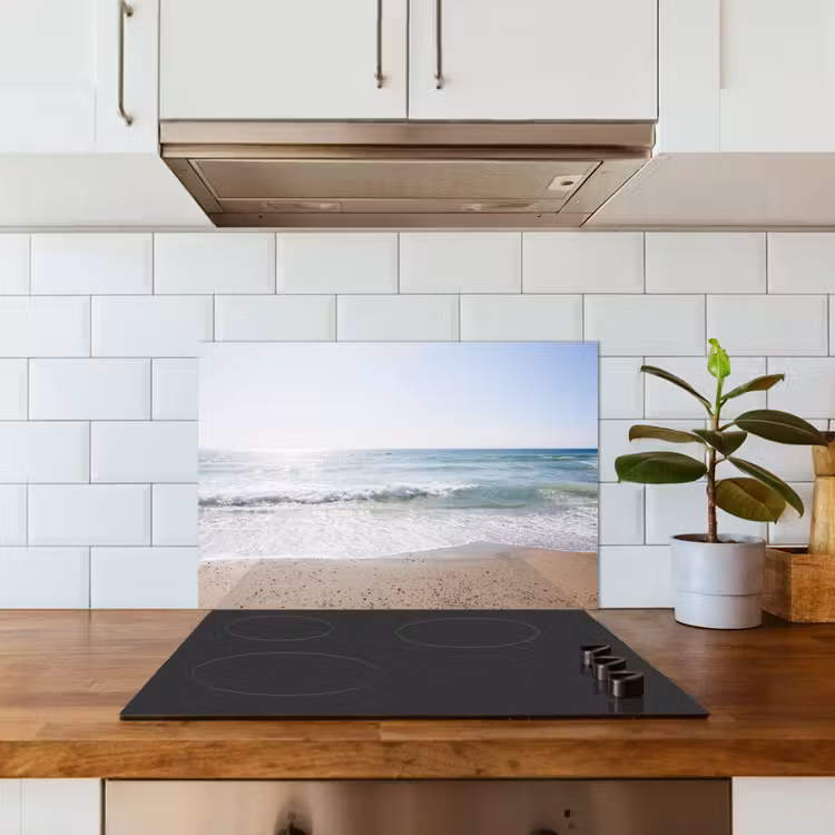 Kitchen splashback for hob - Radiant Sea Breeze — 3