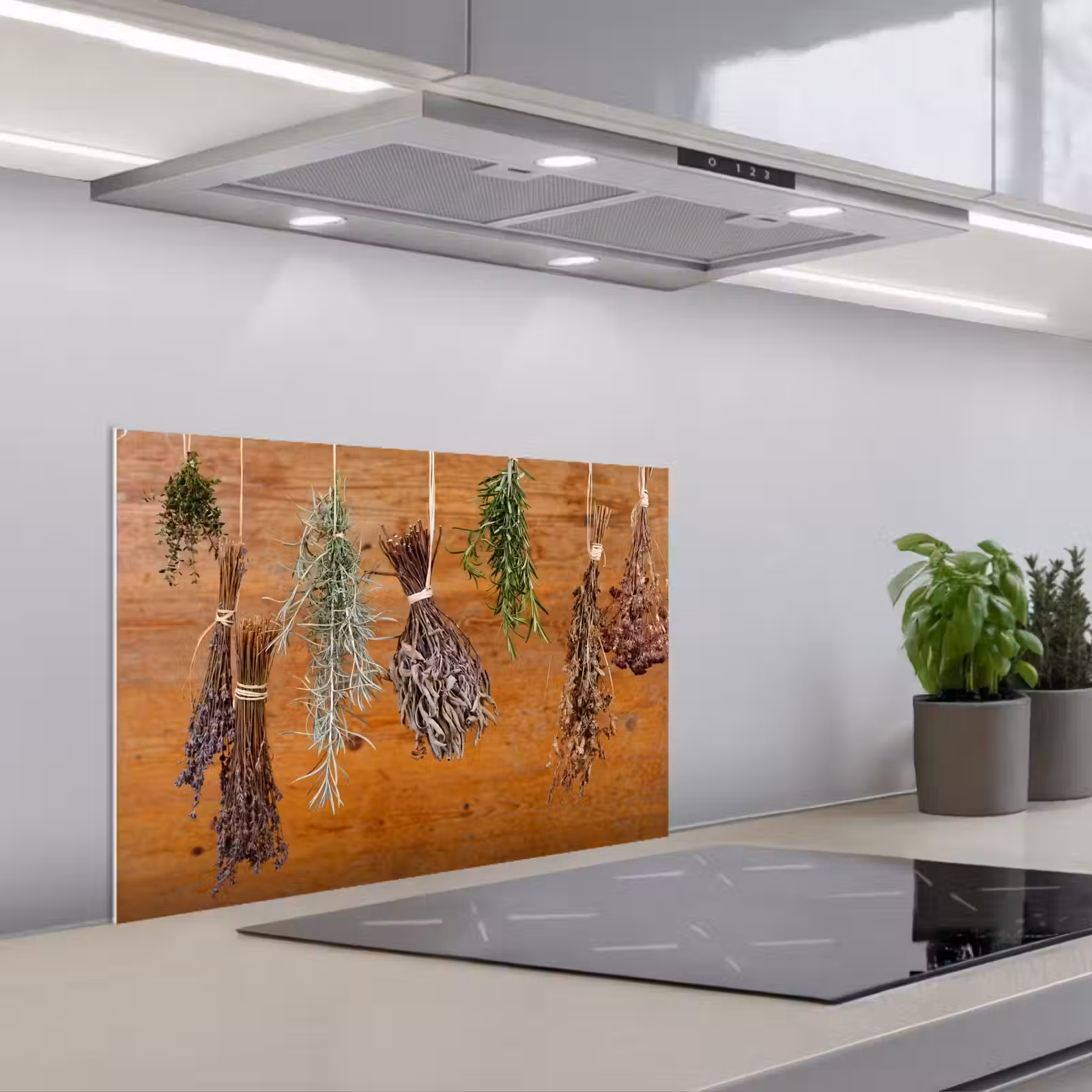 Kitchen splashback for hob - Herb drying — 1