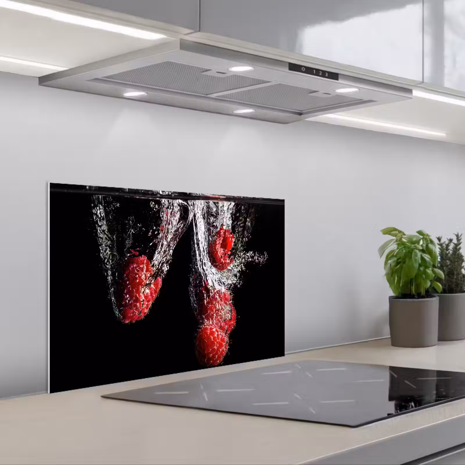 Kitchen splashback for hob - Red Raspberry Splash — 1