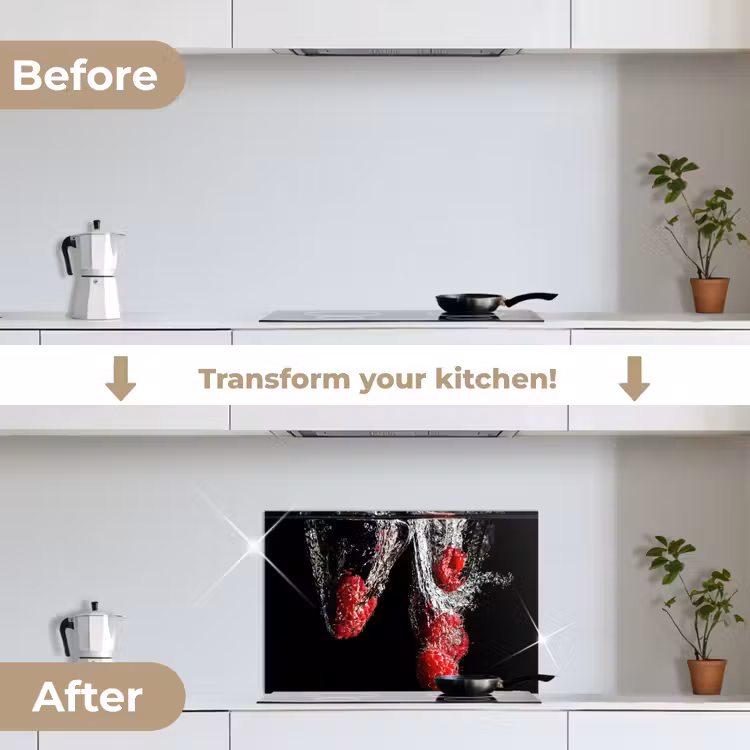 Kitchen splashback for hob - Red Raspberry Splash — 7