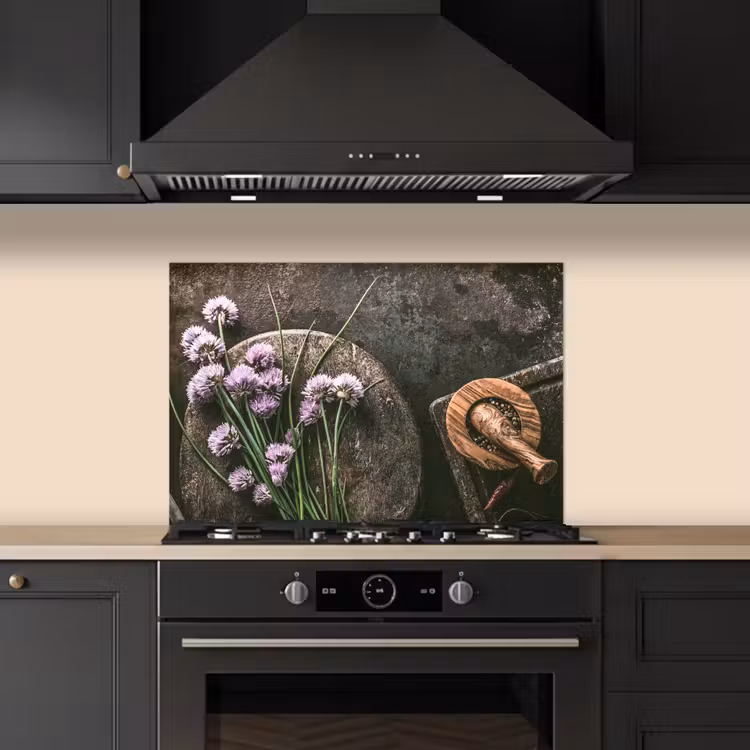 Kitchen splashback for hob - Still Life with Chives — 5