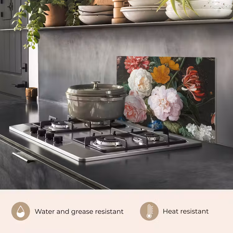 Kitchen splashback for hob - Still Life with Flowers — 2