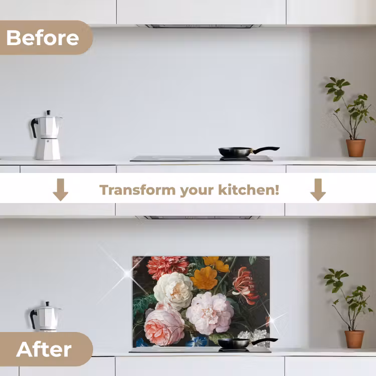 Kitchen splashback for hob - Still Life with Flowers — 7