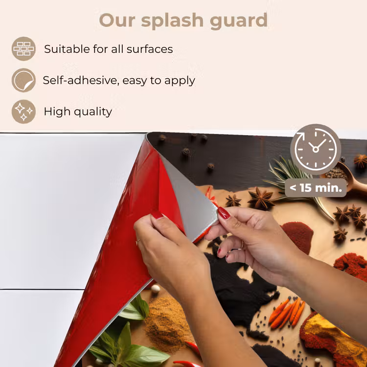Kitchen splashback for hob - World Map of Herbs — 4