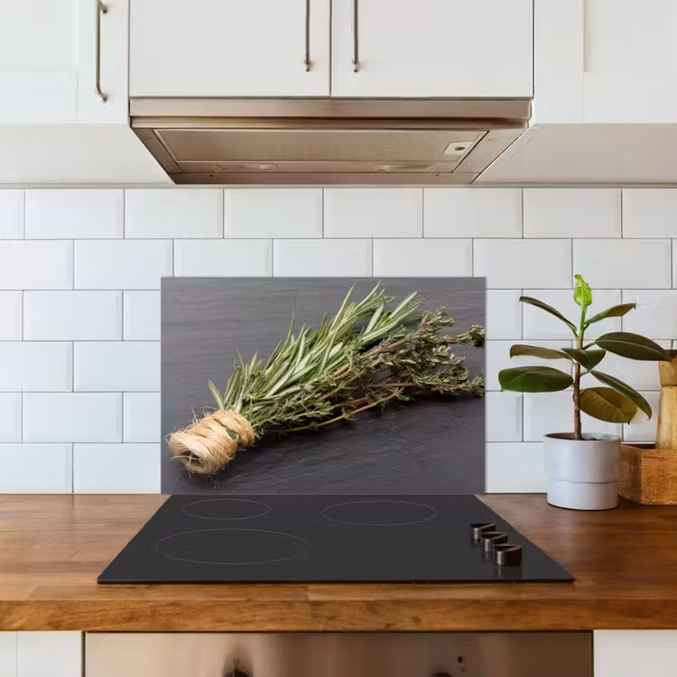 Kitchen splashback for hob - Herb Owl Elegance — 3