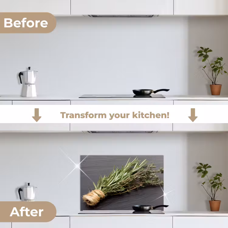 Kitchen splashback for hob - Herb Owl Elegance — 7