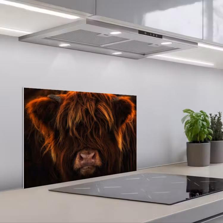 Kitchen splashback for hob - Scottish Highlander - Cow - Portrait - Animals — 1