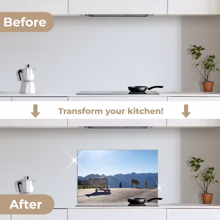 Kitchen splashback for hob - Scottish highlander - Light - Mountain - Nature — 7
