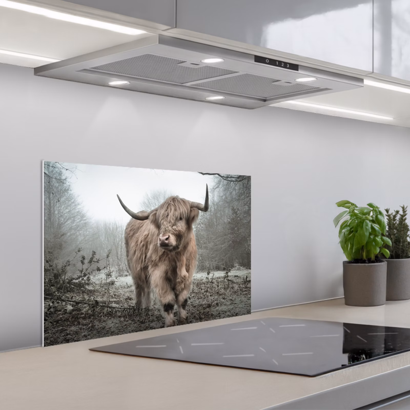 Kitchen splashback for hob - Scottish highlander - Nature - Autumn - Animals - Wildlife - Forest — 1