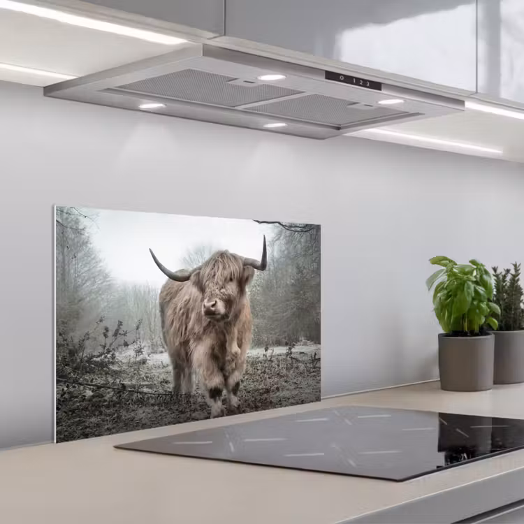 Kitchen splashback for hob - Scottish highlander - Nature - Autumn - Animals - Wildlife - Forest — 1