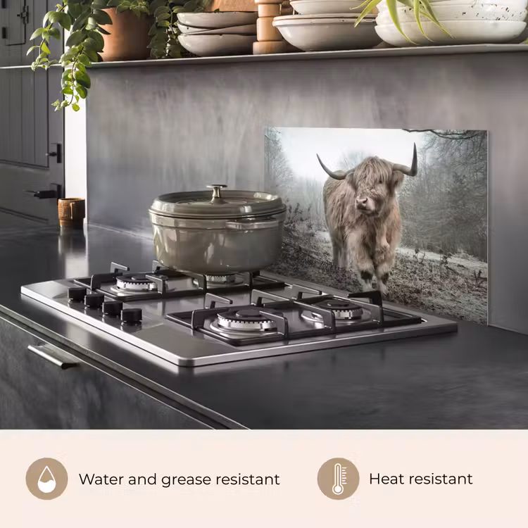 Kitchen splashback for hob - Scottish highlander - Nature - Autumn - Animals - Wildlife - Forest — 2