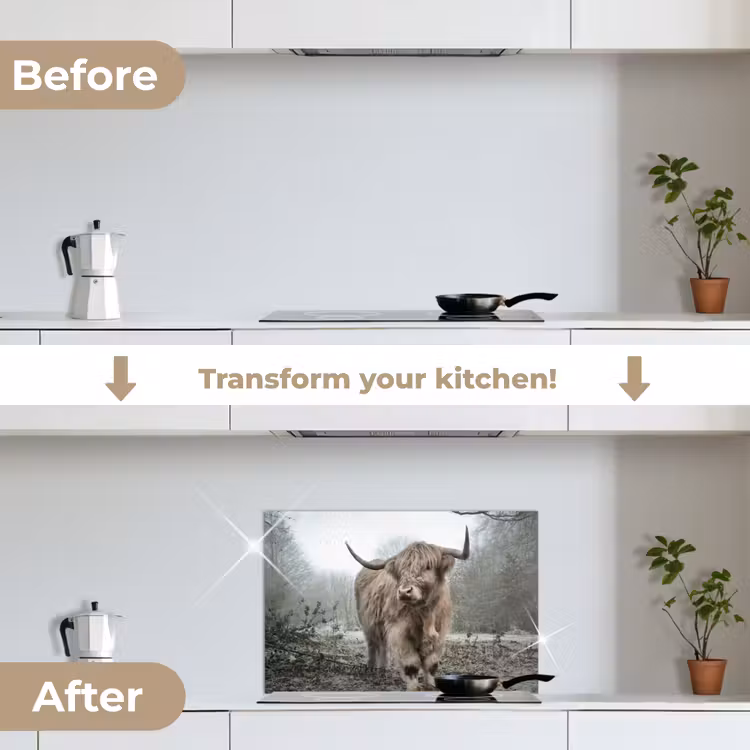 Kitchen splashback for hob - Scottish highlander - Nature - Autumn - Animals - Wildlife - Forest — 7