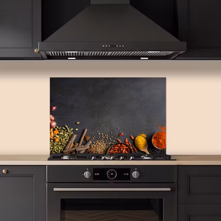 Kitchen splashback for hob - Herbs - Food - Spices - Black - Paprika - Cinnamon — 5