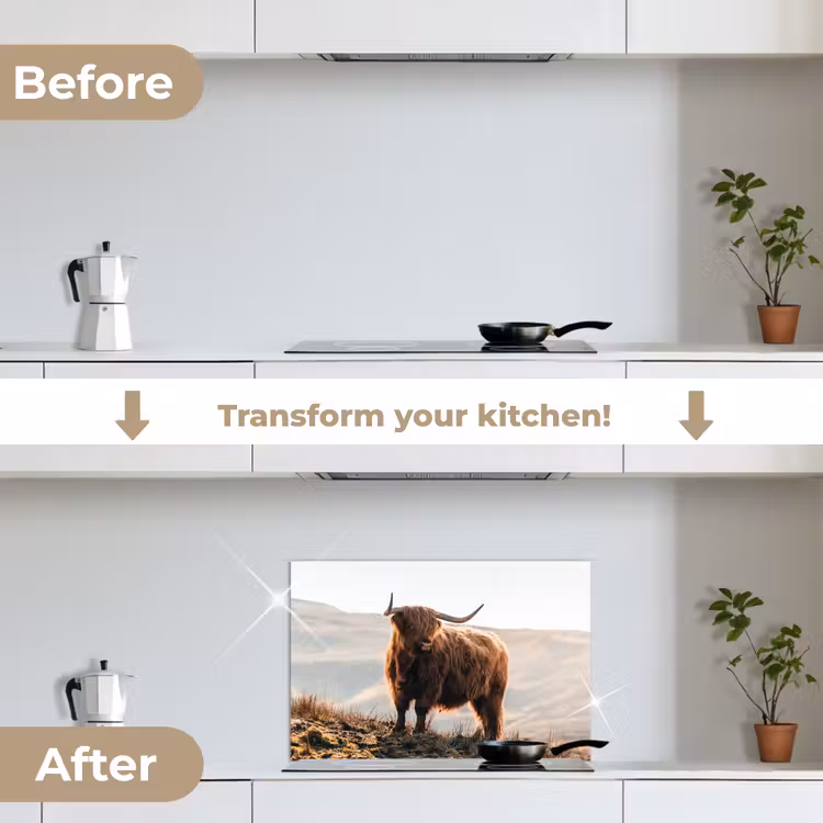 Kitchen splashback for hob - Scottish highlander - Animals - Rural - Landscape - Cow - Nature — 7