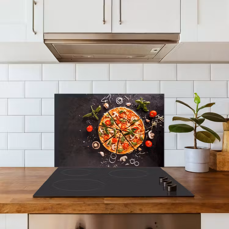 Kitchen splashback for hob - Pizza - Vegetable - Herbs - Kitchen - Industrial — 3