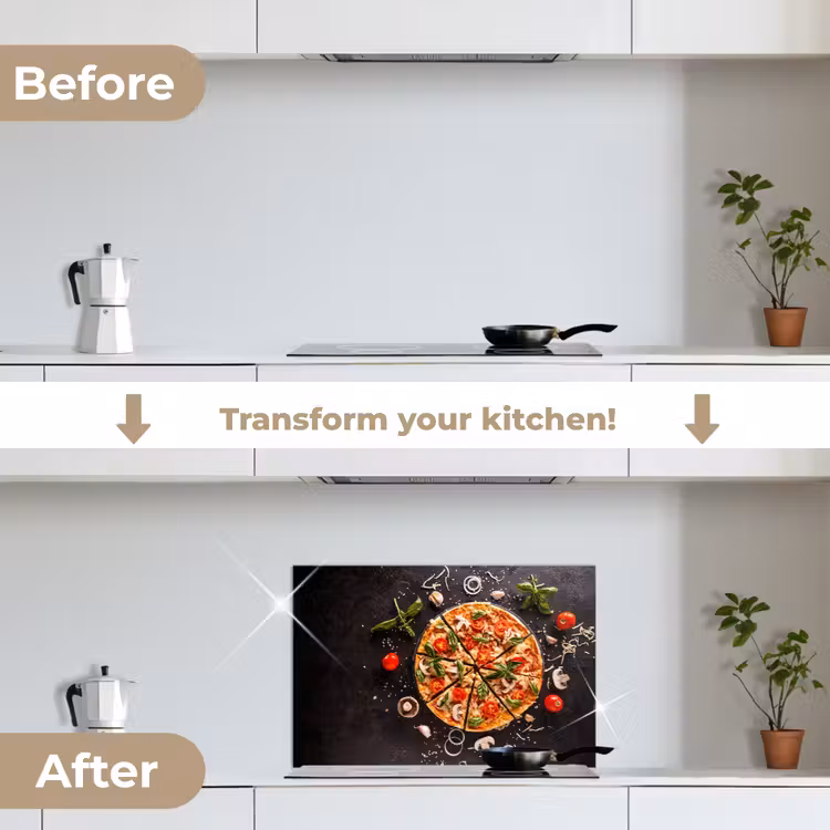Kitchen splashback for hob - Pizza - Vegetable - Herbs - Kitchen - Industrial — 7