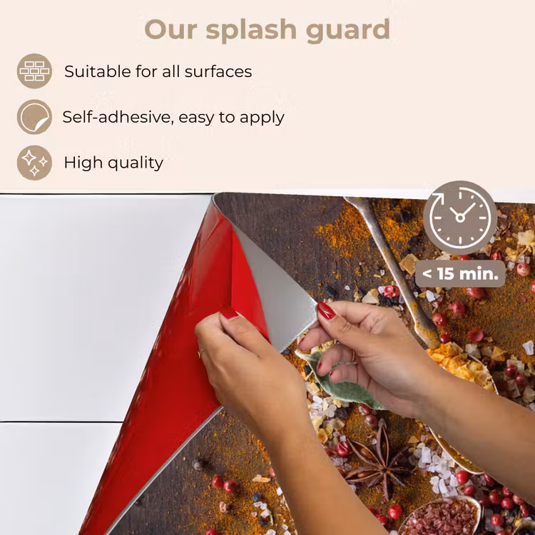 Kitchen splashback for hob - Spices - Herbs - Spoons - Salt - Brown - Kitchen — 4