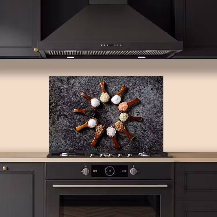 Kitchen splashback for hob - Spoon - Herbs - Spices - Kitchen - Industrial — 5