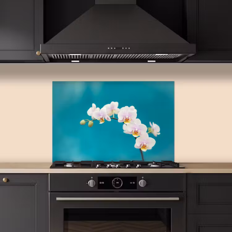 Kitchen splashback for hob - Orchid - Flowers - Plant - White - Purple — 5
