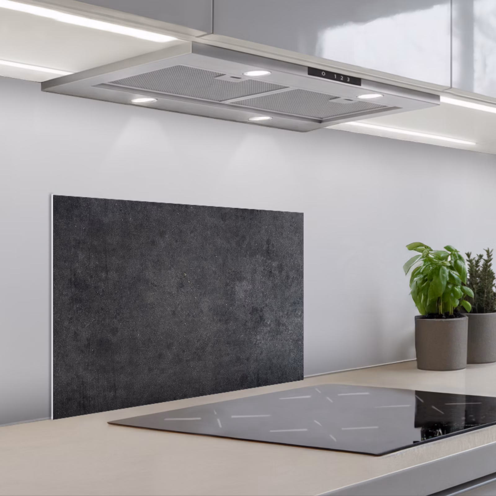 Kitchen splashback for hob - Industrial - Slate - Gray - Textured - Concrete — 1