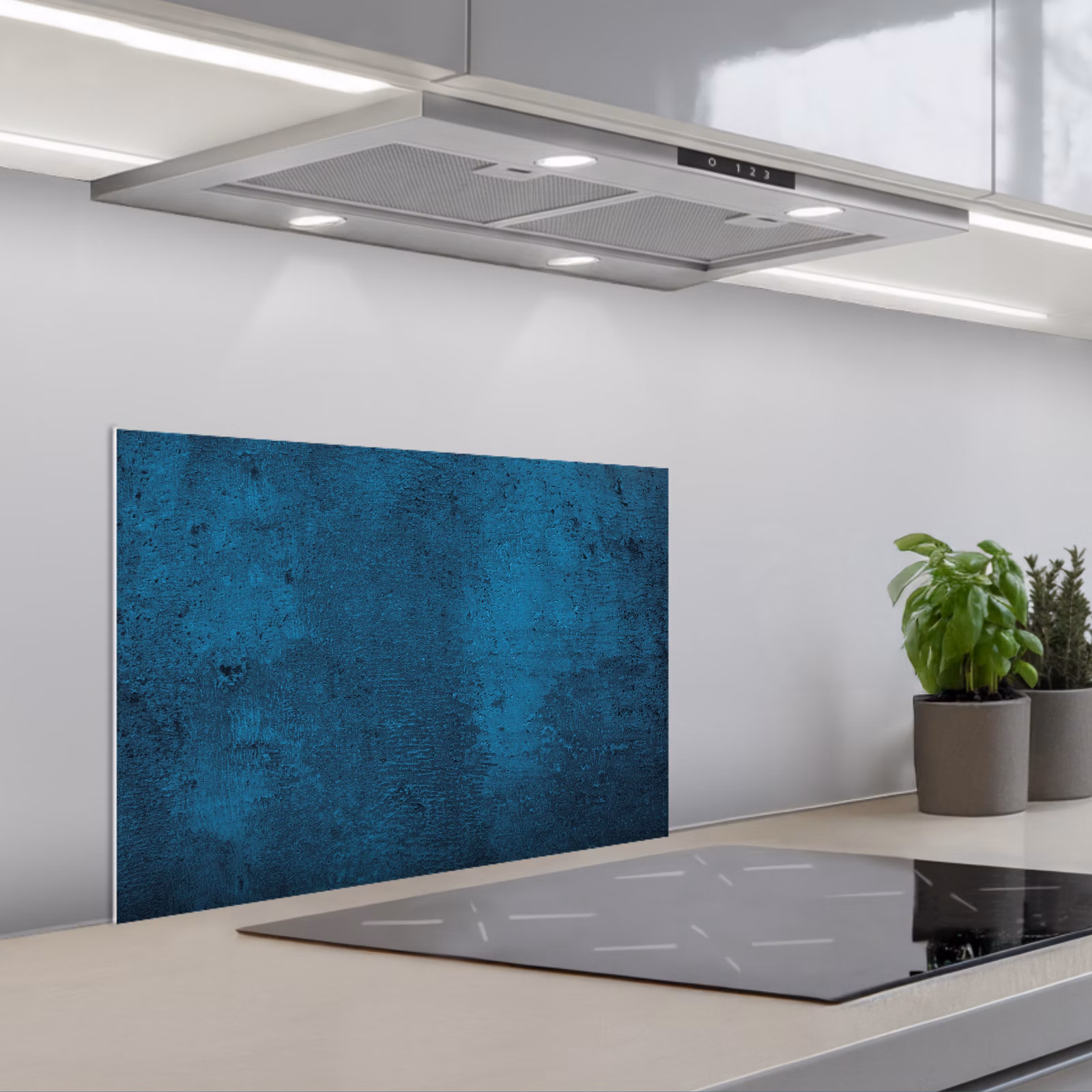 Kitchen splashback for hob - Natural stone - Concrete - Stone - Blue — 1