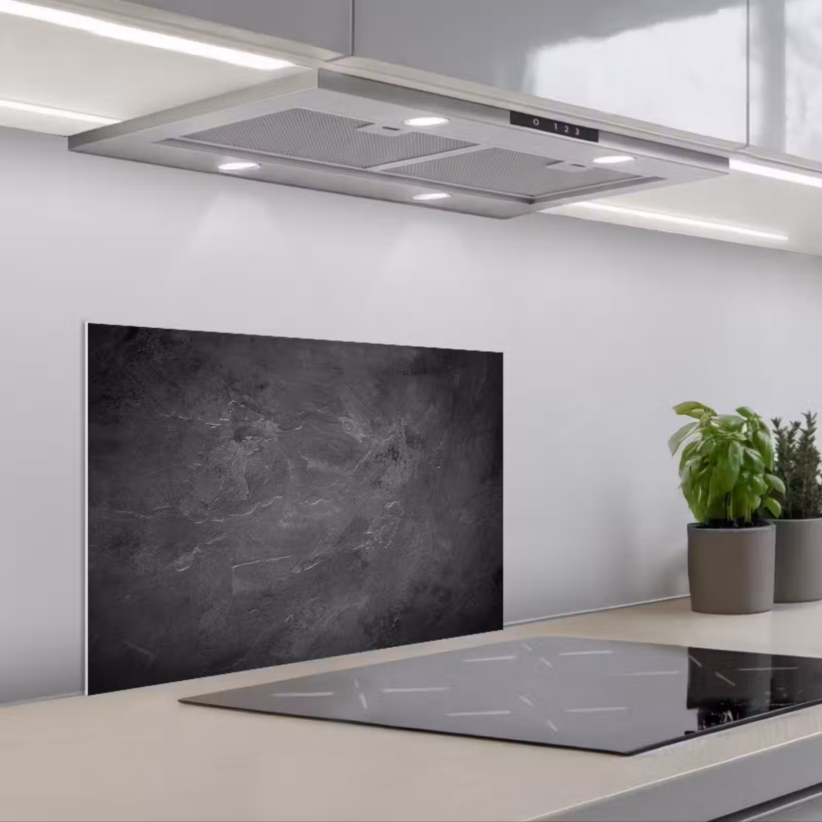 Kitchen splashback for hob - Structure - Cement - Concrete - Gray - Vintage — 1