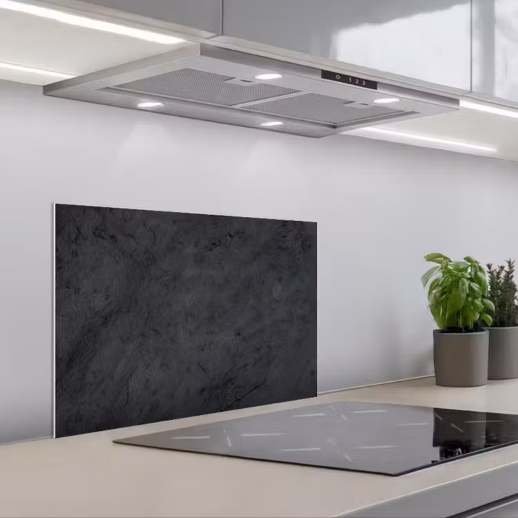 Kitchen splashback for hob - Gray - Cement - Concrete - Industrial - Textured — 1