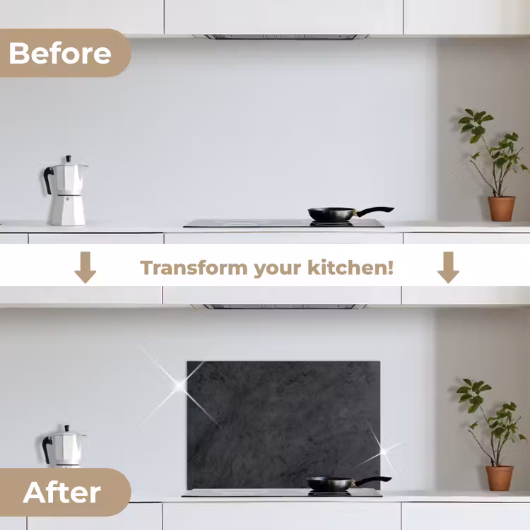 Kitchen splashback for hob - Gray - Cement - Concrete - Industrial - Textured — 7