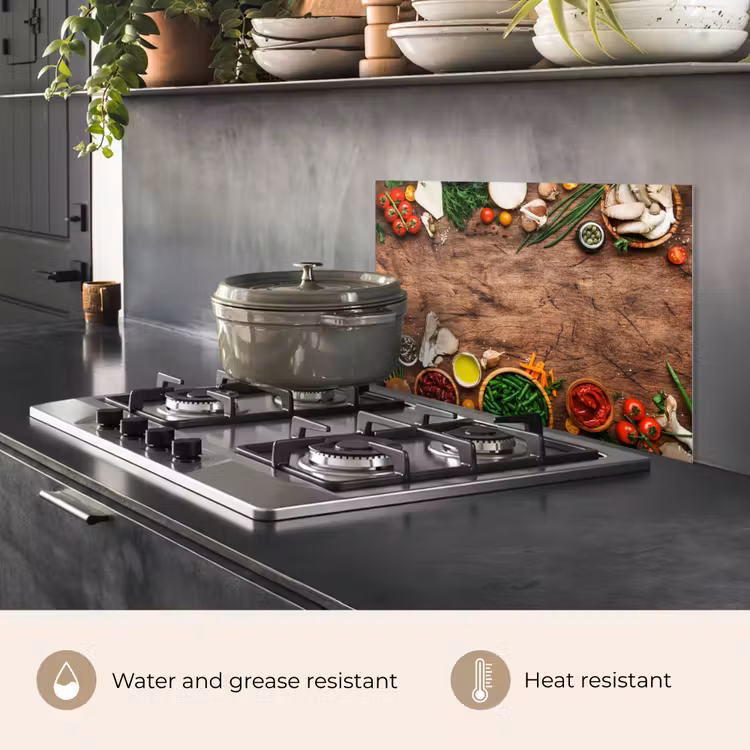Kitchen splashback for hob - Herbs - Vegetables - Rustic — 2