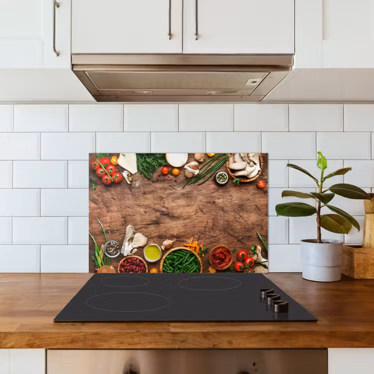 Kitchen splashback for hob - Herbs - Vegetables - Rustic — 3
