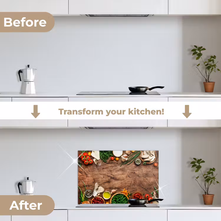 Kitchen splashback for hob - Herbs - Vegetables - Rustic — 7